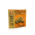 Handcrafted Thai Saa Paper Journal with 3D Elephant Design & Wooden Pencil – Eco-Friendly Travel Notebook (15×15 cm) 3