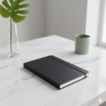 Classic Black Hardcover Notebook – Timeless Journal with Elastic Closure 1