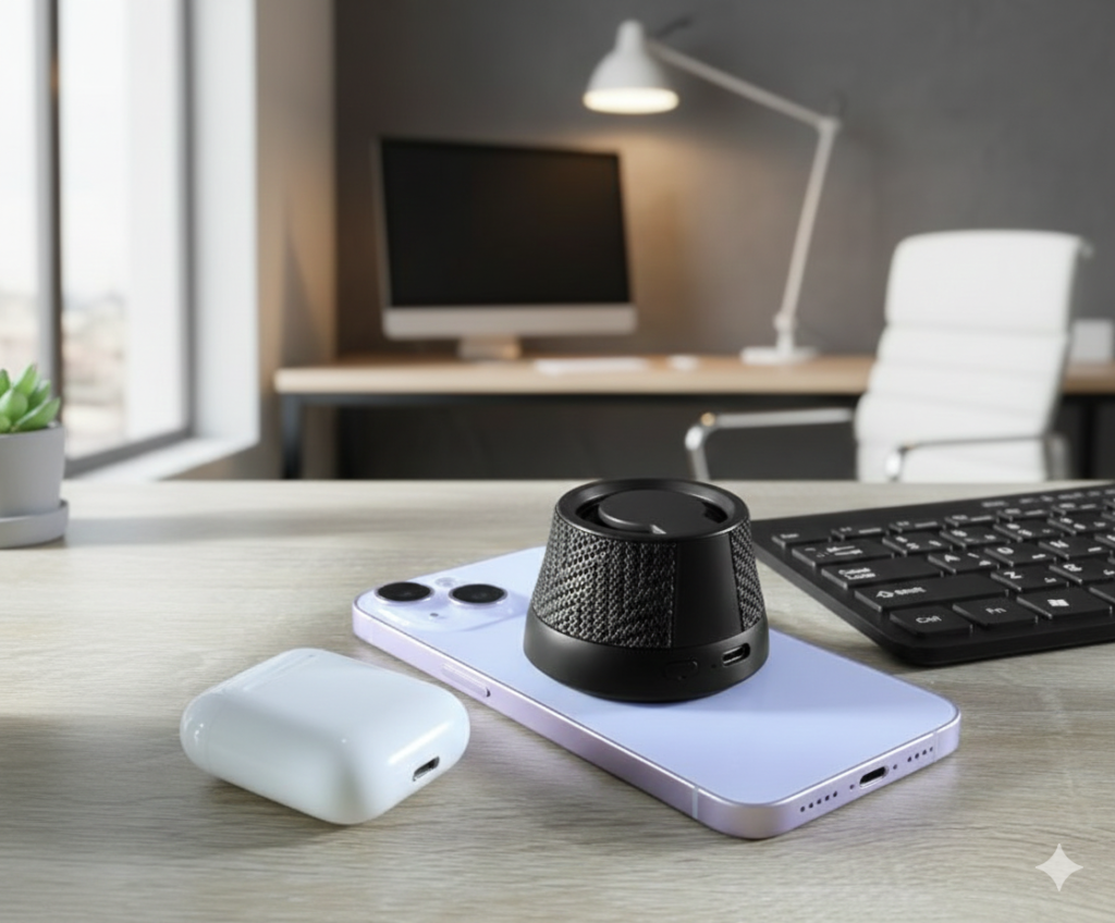 Magnetic Portable Speaker with Premium Leather by Sik Design