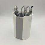 Modern Desk Pen & Stationery Organizer – Sleek White & Grey Design 1